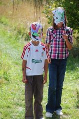Woodland Trust leaf masks were used to good effect
